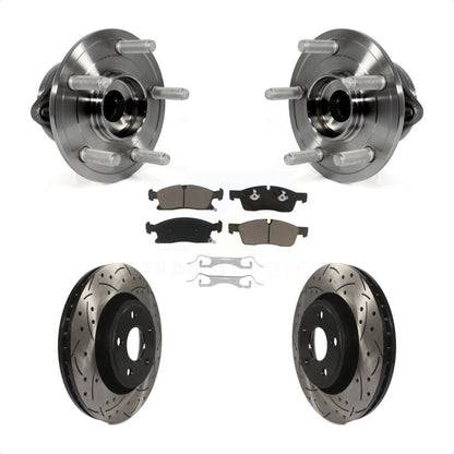 Hub Bearing Drilled Slot Brake Rotor Pad Front Kit For Jeep Grand Cherokee Dodge