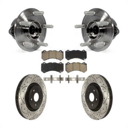 Hub Bearing Drilled Slot Brake Rotor Pad Front Kit For Jeep Grand Cherokee Dodge