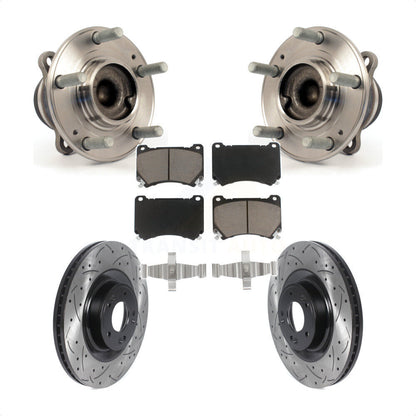 Hub Bearing Coat Drill Slot Brake Rotor Pads Front Kit For Hyundai Genesis Equus