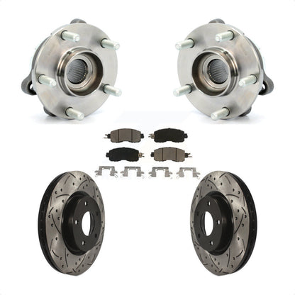 Hub Bearing Assembly Coat Drill Slot Brake Rotor Pad Front Kit For Nissan Altima