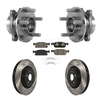 Hub Bearing Drill Slot Brake Rotor Pads Front Kit For Ford Edge Lincoln Nautilus