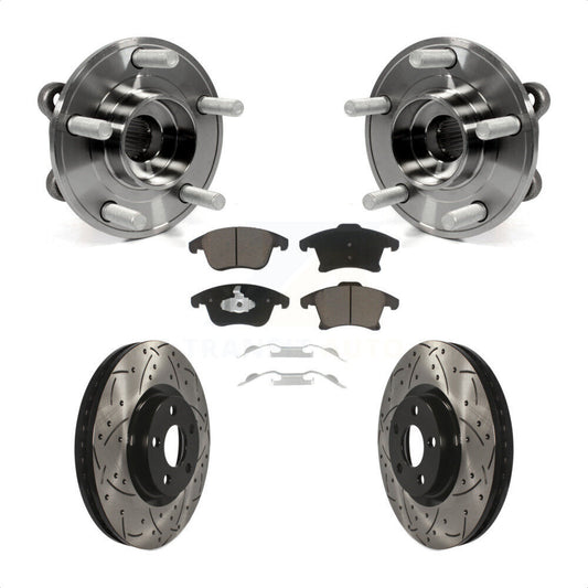 Bearing Drilled Slot Brake Rotor Pads Front Kit For Ford Police Responder Hybrid