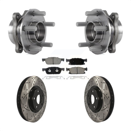 Hub Bearing Coated Drill Slot Brake Rotor Pads Front Kit For Lincoln Continental