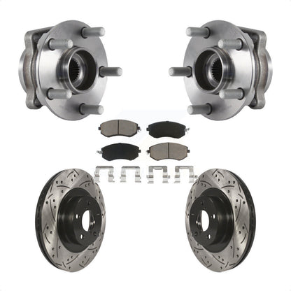 Hub Bearing Drilled Slot Brake Rotor Pad Front Kit For Subaru Forester Crosstrek