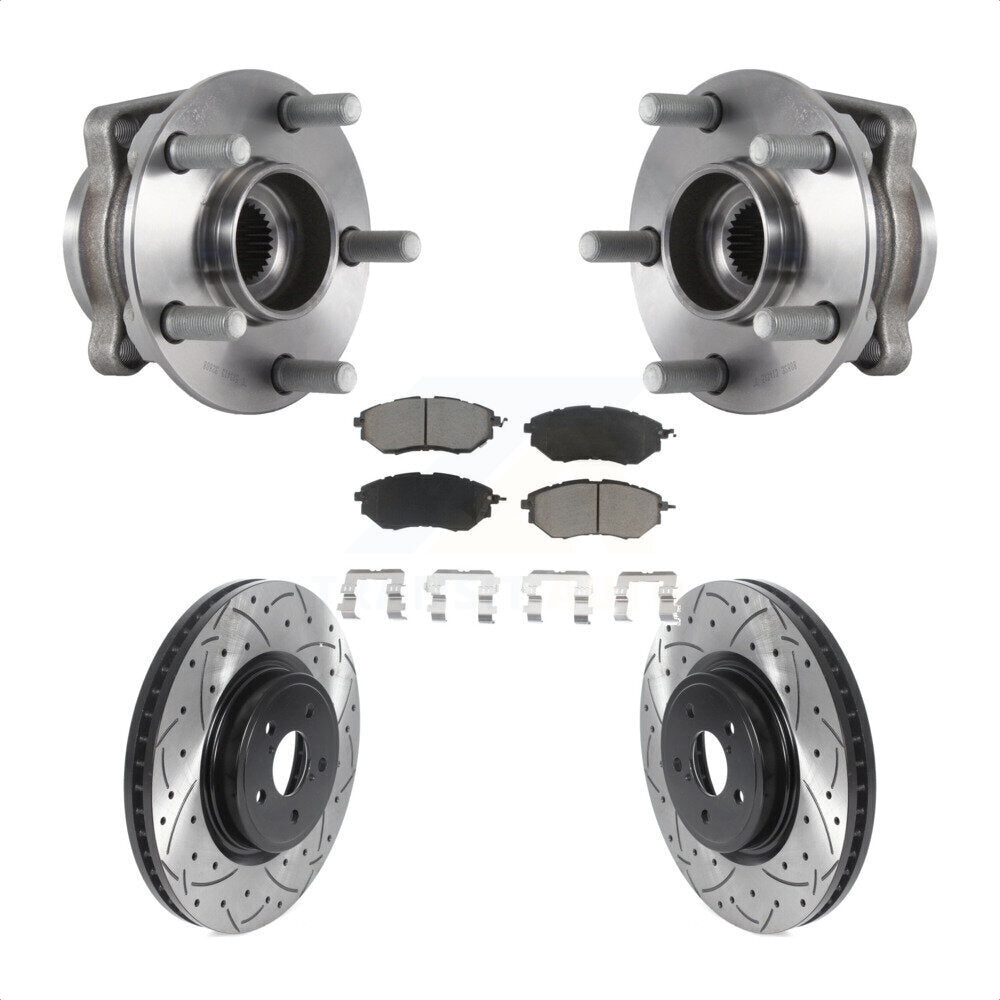 Hub Bearing Coated Drill Slot Brake Rotor Pad Front Kit For Subaru Forester 2.0L