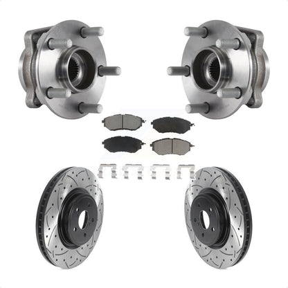Hub Bearing Coated Drill Slot Brake Rotor Pad Front Kit For Subaru Forester 2.0L