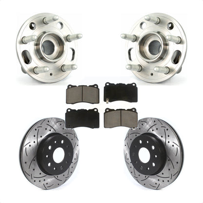 Hub Bearing Assembly Coat Drill Slot Brake Rotor Pads Front Kit For Cadillac CTS