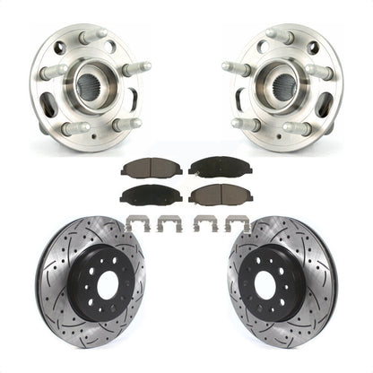 Hub Bearing Assembly Coat Drill Slot Brake Rotor Pads Front Kit For Cadillac CTS