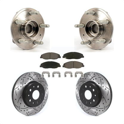 Hub Bearing Assembly Coat Drill Slot Brake Rotor Pads Front Kit For Cadillac CTS