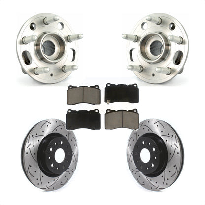 Hub Bearing Assembly Coat Drill Slot Brake Rotor Pads Front Kit For Cadillac CTS