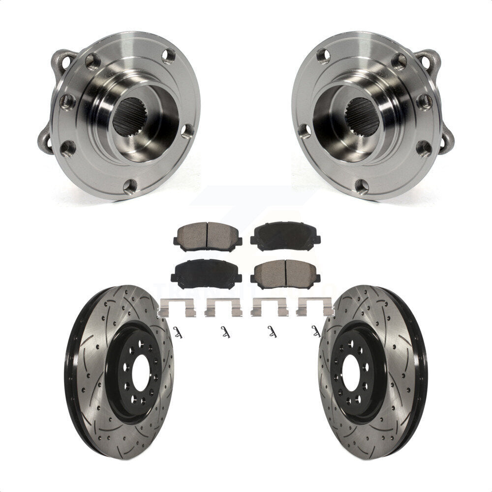 Hub Bearing Assembly Coat Drill Slot Brake Rotor Pads Front Kit For Chrysler 200