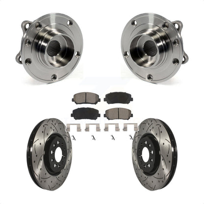 Hub Bearing Assembly Coat Drill Slot Brake Rotor Pads Front Kit For Chrysler 200