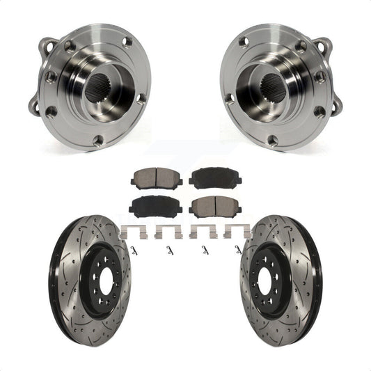 Hub Bearing Assembly Coat Drill Slot Brake Rotor Pads Front Kit For Chrysler 200
