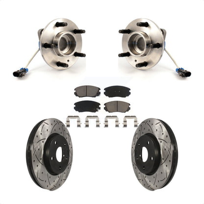 Hub Bearing Assembly Drill Slot Brake Rotor Pads Front Kit For 2010 Buick Allure
