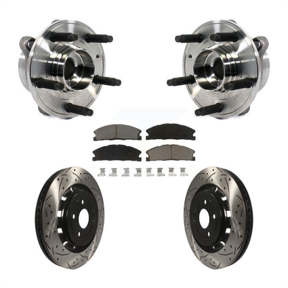 Hub Bearing Drilled Slot Brake Rotor Pads Front Kit For Ford Taurus Police Sedan
