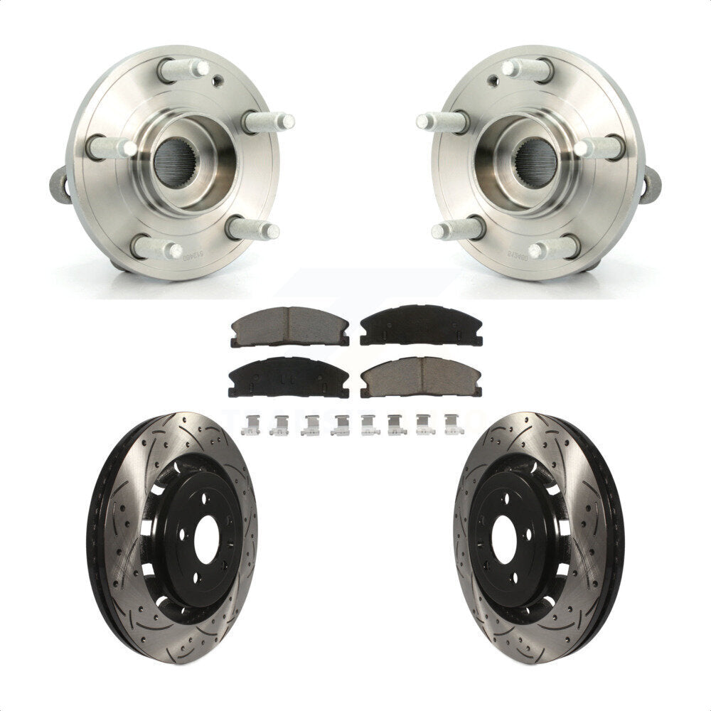 Hub Bearing Coated Drill Slot Brake Rotor Pad Front Kit For Ford Explorer Police