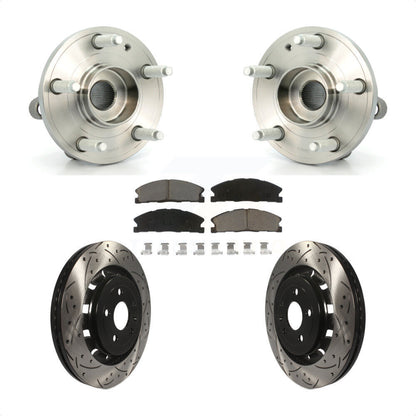 Hub Bearing Coated Drill Slot Brake Rotor Pad Front Kit For Ford Explorer Police