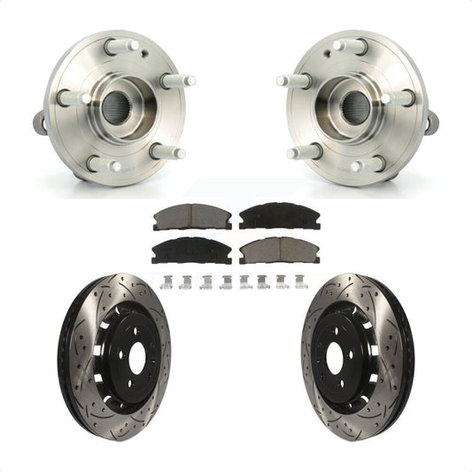 Hub Bearing Coated Drill Slot Brake Rotor Pad Front Kit For Ford Explorer Police