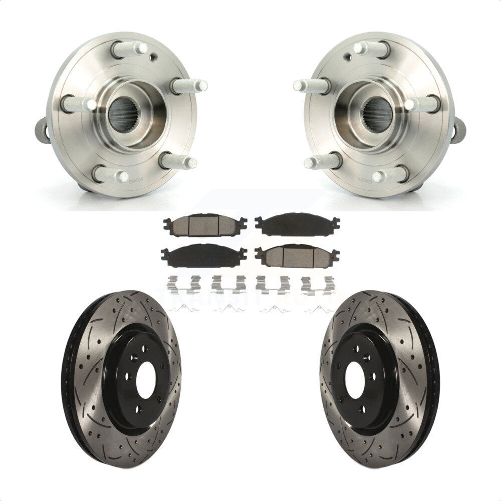 Hub Bearing Assembly Coat Drill Slot Brake Rotor Pad Front Kit For Ford Explorer