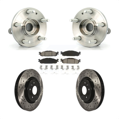 Hub Bearing Assembly Coat Drill Slot Brake Rotor Pad Front Kit For Ford Explorer