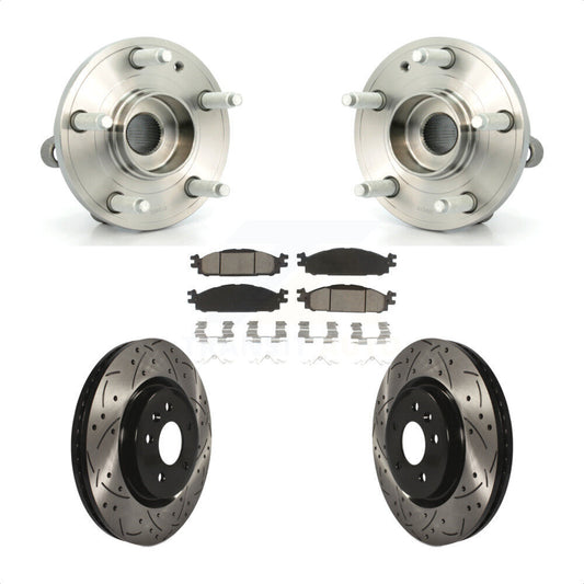 Hub Bearing Assembly Coat Drill Slot Brake Rotor Pad Front Kit For Ford Explorer