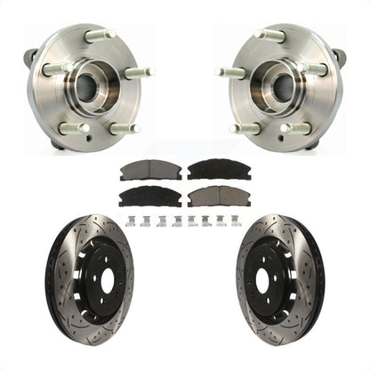 Hub Bearing Drilled Slot Brake Rotor Pads Front Kit For Ford Flex Taurus Lincoln