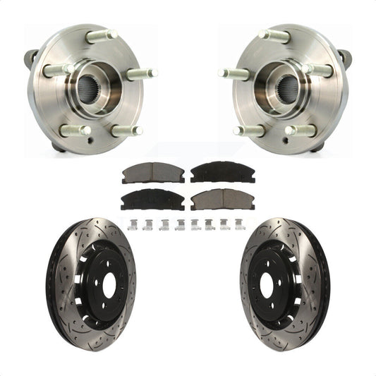 Hub Bearing Drilled Slot Brake Rotor Pads Front Kit For Ford Flex Taurus Lincoln