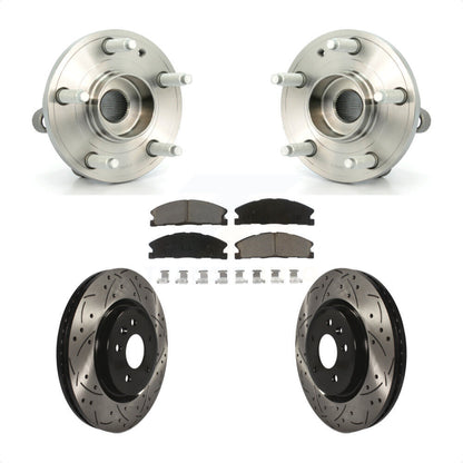Hub Bearing Drilled Slot Brake Rotor Pads Front Kit For 2013 Ford Explorer Sport