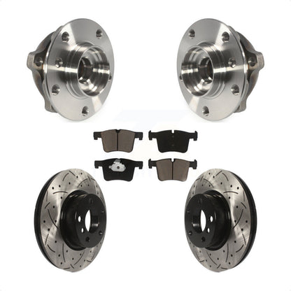 Hub Bearing Assembly Coated Drilled Slot Brake Rotor Pad Front Kit For BMW X3 X4