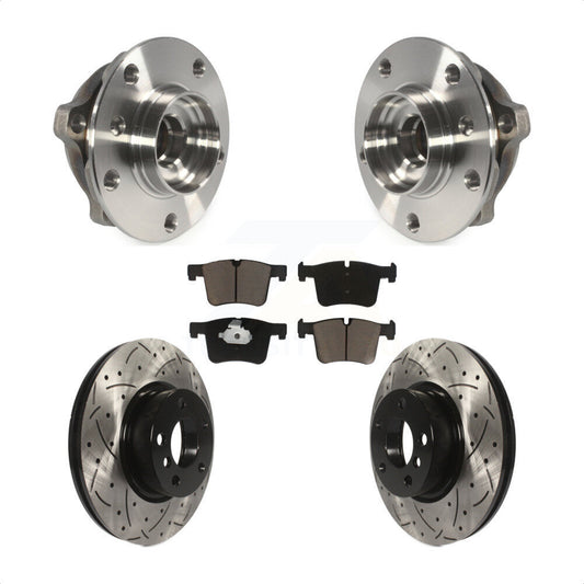 Hub Bearing Assembly Coated Drilled Slot Brake Rotor Pad Front Kit For BMW X3 X4