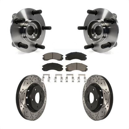 Hub Bearing Assembly Drill Slot Brake Rotor Pads Front Kit For Mitsubishi Lancer