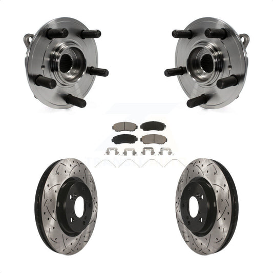 Hub Bearing Drilled Slot Brake Rotor & Pad Front Kit For 2011-2014 Honda Odyssey