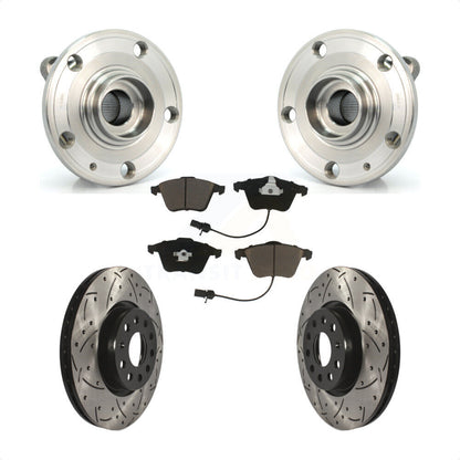 Hub Bearing Assembly Coat Drill Slot Brake Rotor Pad Front Kit For Volkswagen CC