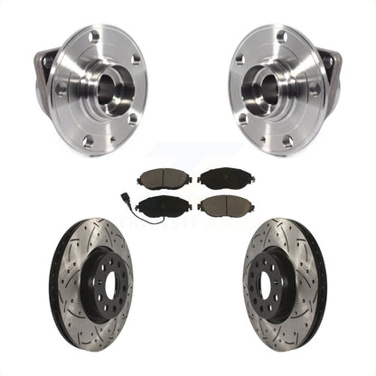 Hub Bearing Coat Drill Slot Brake Rotor Pads Front Kit For Volkswagen GTI Arteon