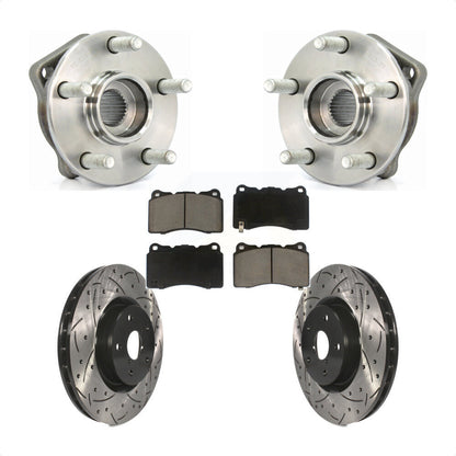 Hub Bearing Drill Slot Brake Rotor Pads Front Kit For 14 Subaru WRX Limited Base