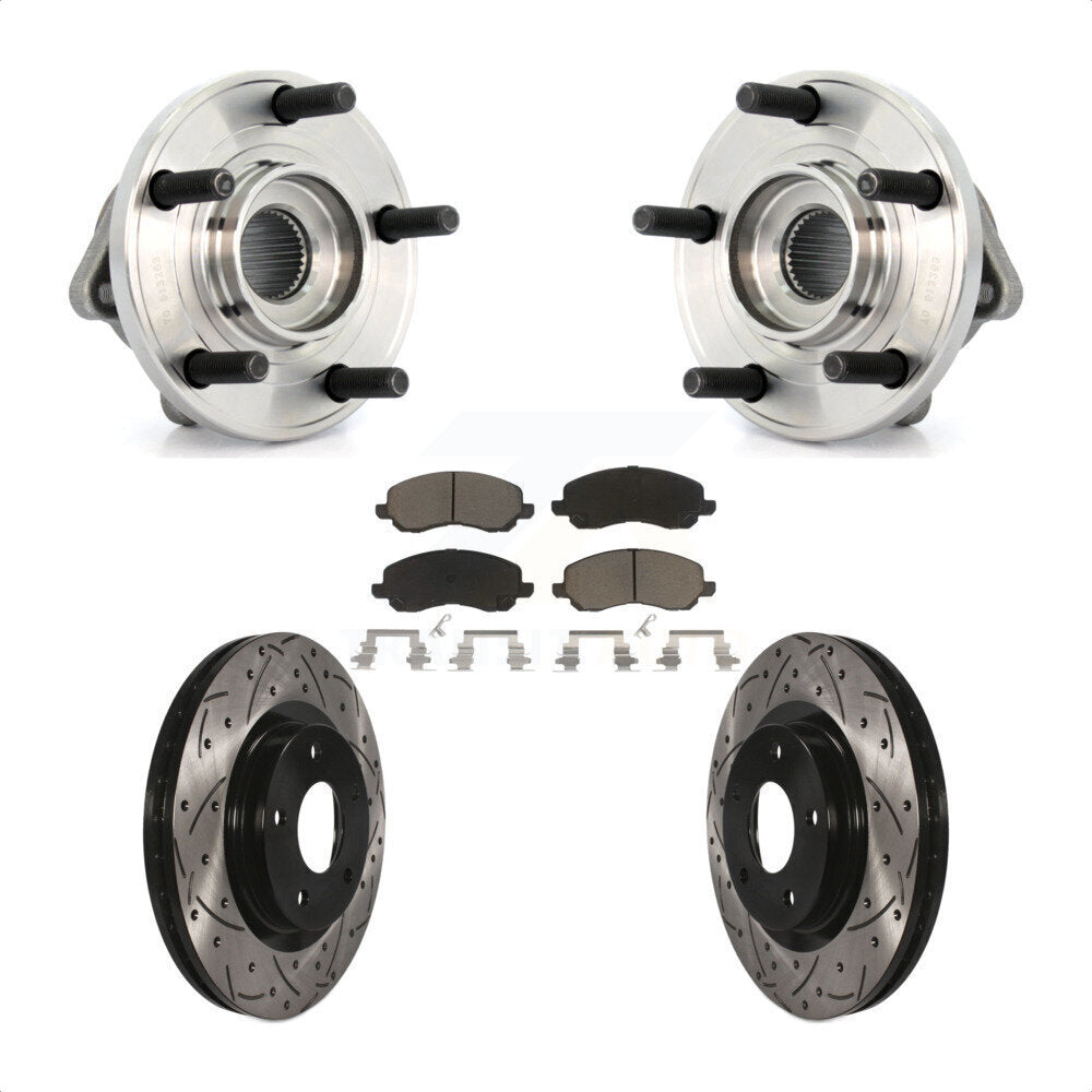 Hub Bearing Drill Slot Brake Rotor Pads Front Kit For Chrysler 200 Dodge Avenger