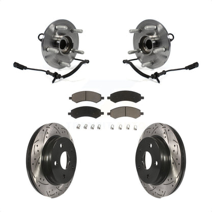 Hub Bearing Coated Drill Slot Brake Rotor Pad Front Kit For Ram 1500 Classic 4WD