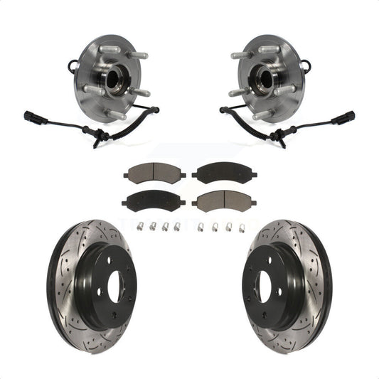 Hub Bearing Coated Drill Slot Brake Rotor Pad Front Kit For Ram 1500 Classic 4WD