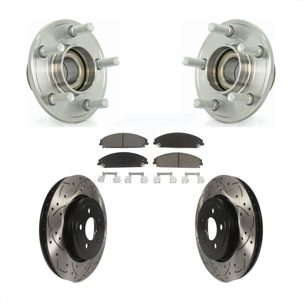Hub Bearing Drill Slot Brake Rotor Pads Front Kit For Dodge Chrysler 300 Charger