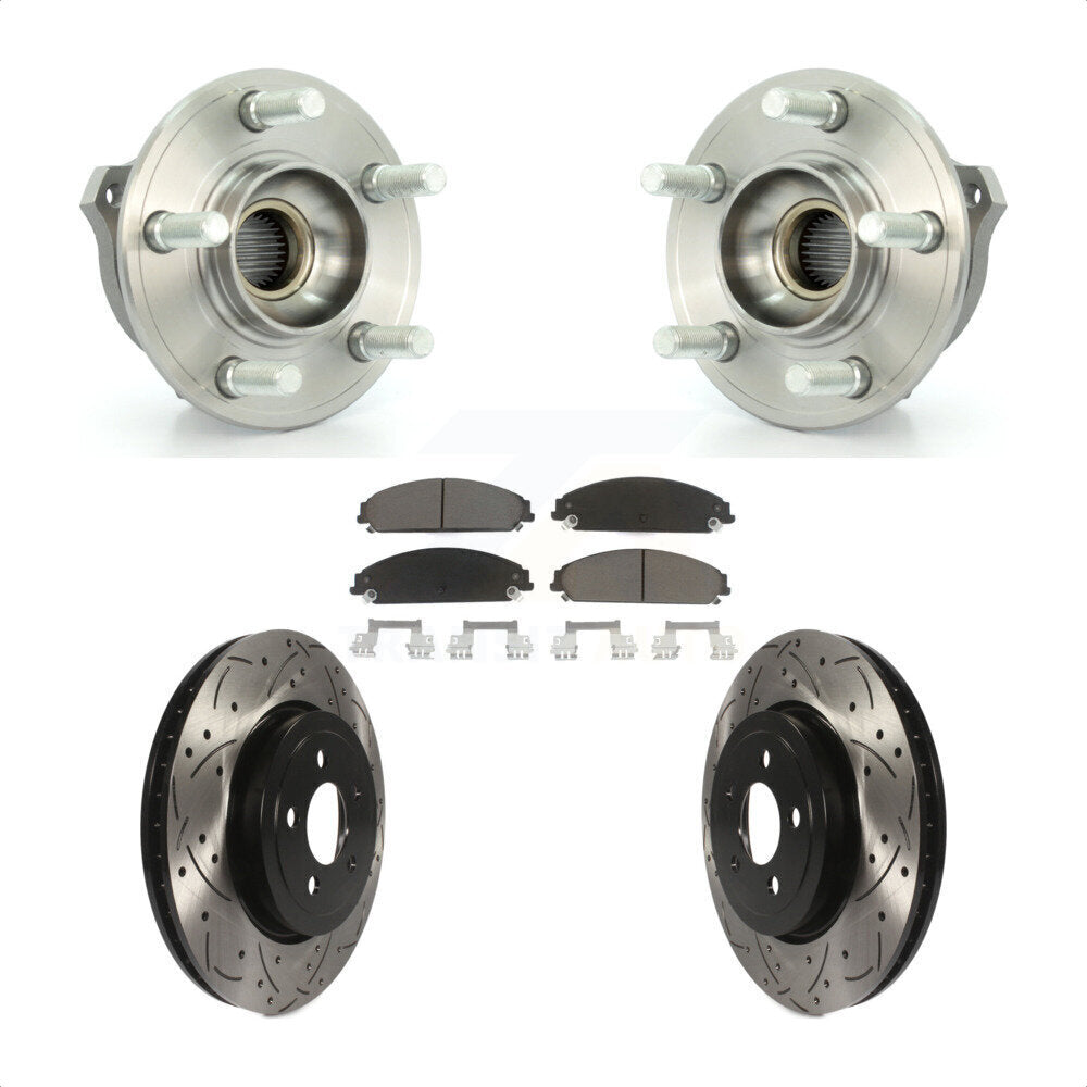 Hub Bearing Drill Slot Brake Rotor Pads Front Kit For Dodge Chrysler 300 Charger