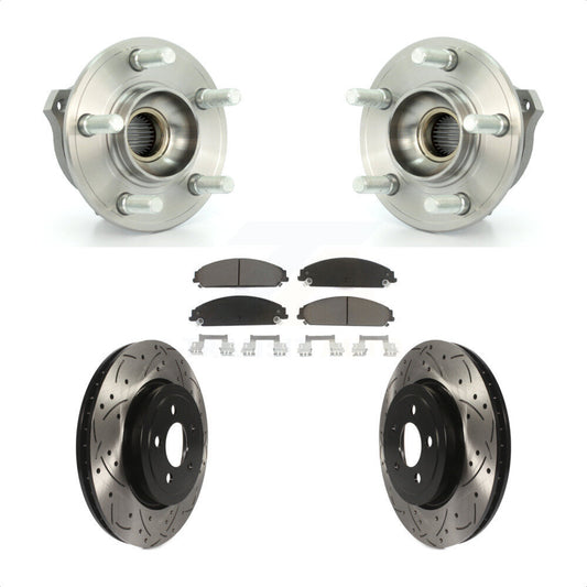 Hub Bearing Drill Slot Brake Rotor Pads Front Kit For Dodge Chrysler 300 Charger