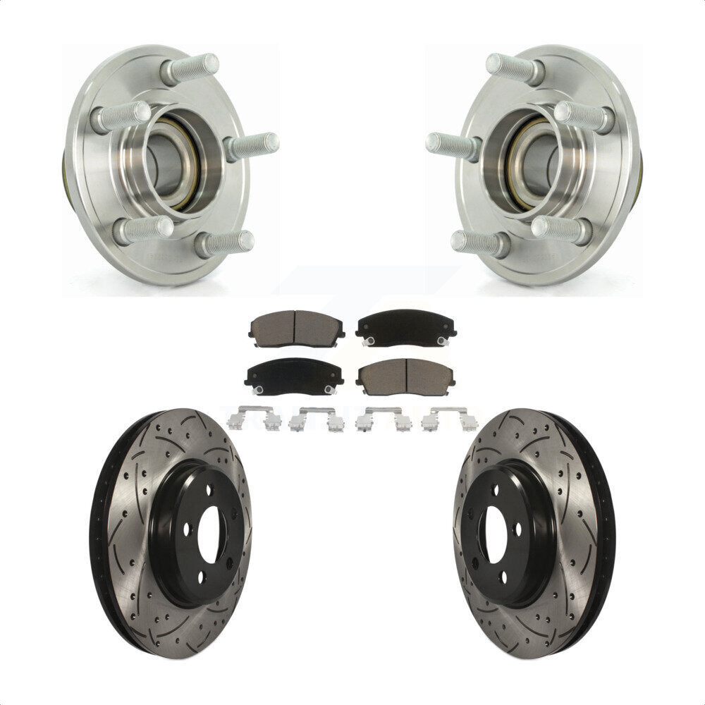 Hub Bearing Drill Slot Brake Rotor Pads Front Kit For Dodge Chrysler 300 Charger