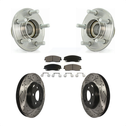 Hub Bearing Drill Slot Brake Rotor Pads Front Kit For Dodge Chrysler 300 Charger