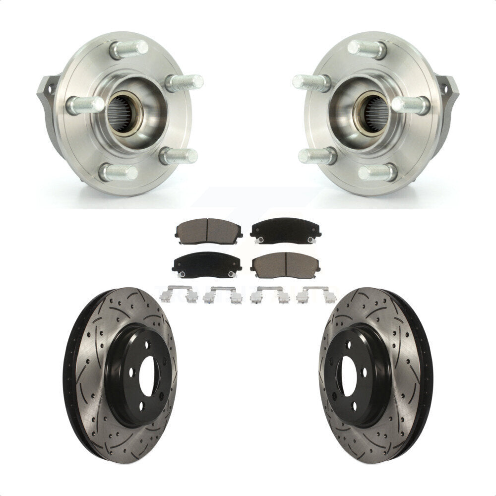 Hub Bearing Drill Slot Brake Rotor Pads Front Kit For Dodge Charger Chrysler 300