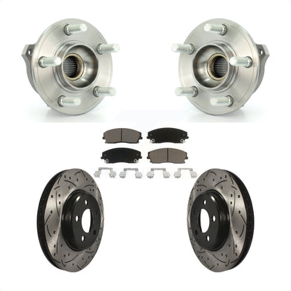 Hub Bearing Drill Slot Brake Rotor Pads Front Kit For Dodge Charger Chrysler 300