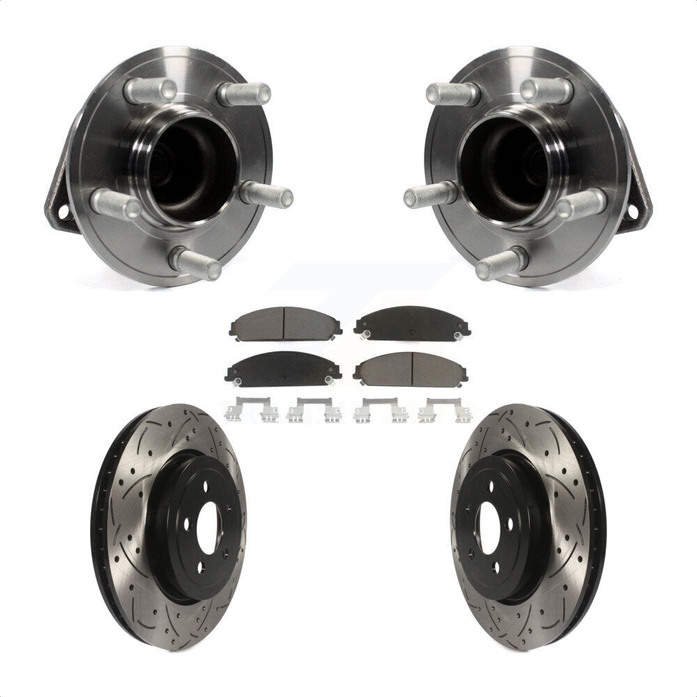 Hub Bearing Drill Slot Brake Rotor Pads Front Kit For Dodge Chrysler 300 Charger