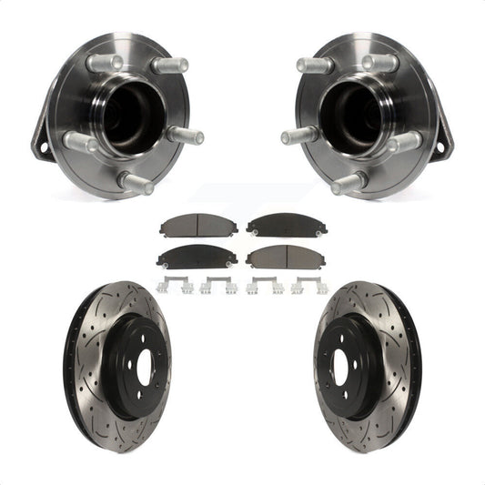 Hub Bearing Drill Slot Brake Rotor Pads Front Kit For Dodge Chrysler 300 Charger