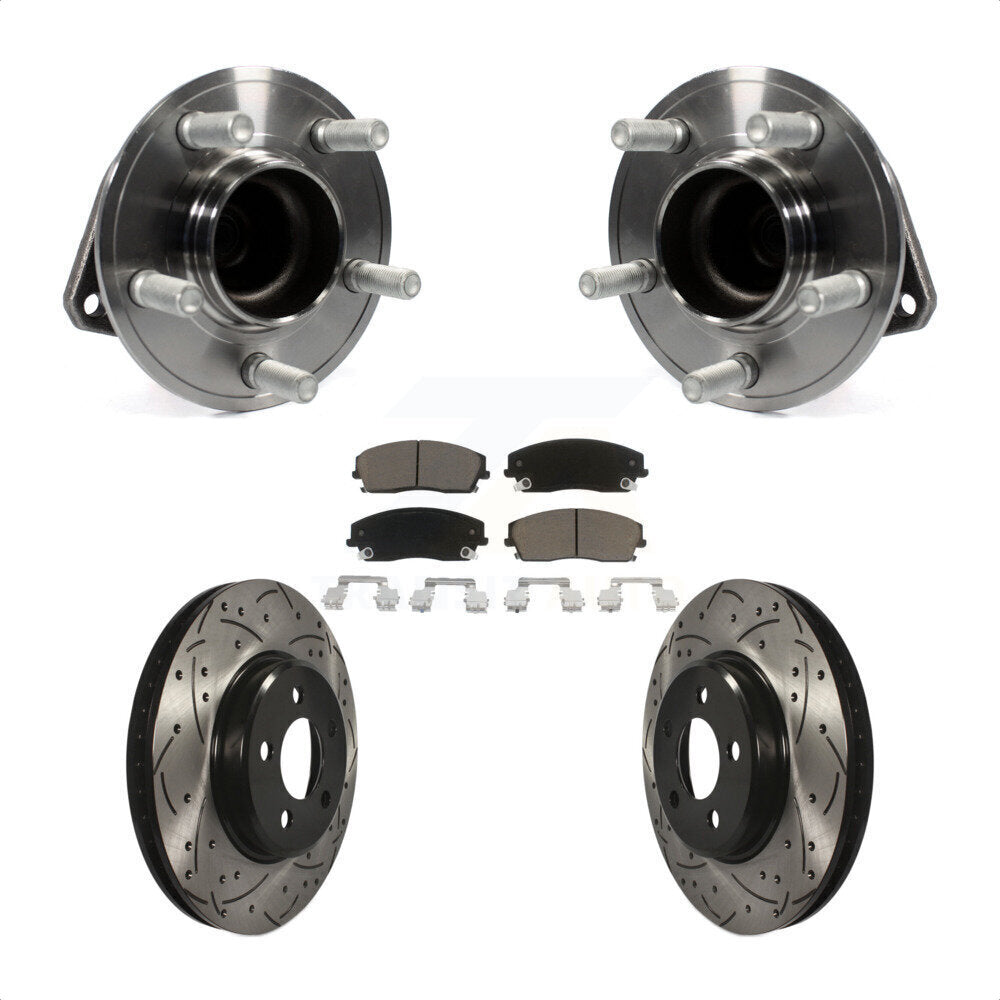 Hub Bearing Drill Slot Brake Rotor Pads Front Kit For Dodge Charger Chrysler 300
