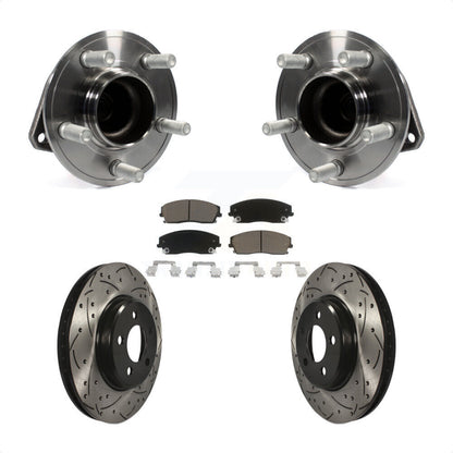 Hub Bearing Drill Slot Brake Rotor Pads Front Kit For Dodge Charger Chrysler 300