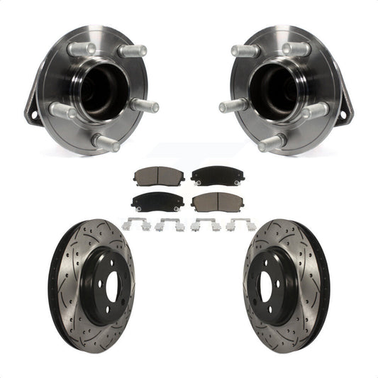 Hub Bearing Drill Slot Brake Rotor Pads Front Kit For Dodge Charger Chrysler 300